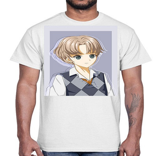 Handsome and cool boy with uniform 34#- anime- Cotton Tee