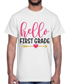 Hello First Grade 282#- first grade- Cotton Tee