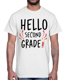 Hello Second Grade 327#- second grade- Cotton Tee