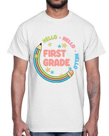 Hello first Grade Pencil 278#- first grade- Cotton Tee