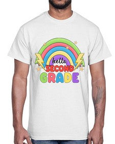 Hello second Grade Rainbow 330#- second grade- Cotton Tee