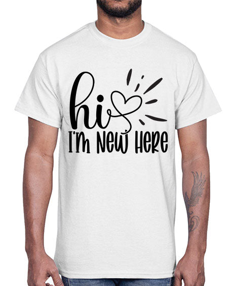 Hi Im New Here 332#- kids- Cotton Tee