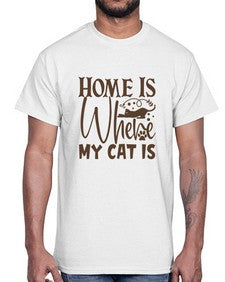 Home Is Where My Cat Is Style 14#- cats- Cotton Tee