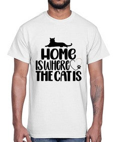 Home Is Where The Cat is Style 93#- cats- Cotton Tee