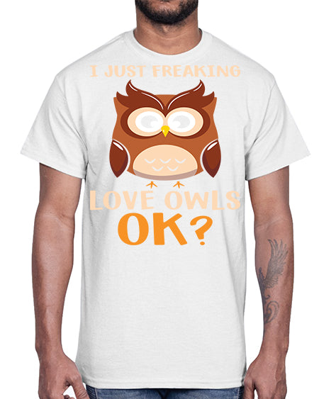 I Just Freaking Love Owls A TurtleRabbit 9#- owl- Cotton Tee