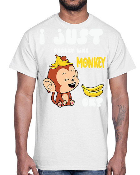 I just Really Lpve Monkey 7#- monkey- Cotton Tee