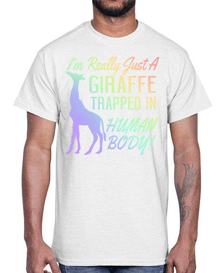 Im really just a giraffee trapped in human body- giraffee- Cotton Tee