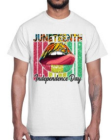 Juneteenth Independence Day Sexy Lip Png 11#- black juneteenth- Cotton Tee