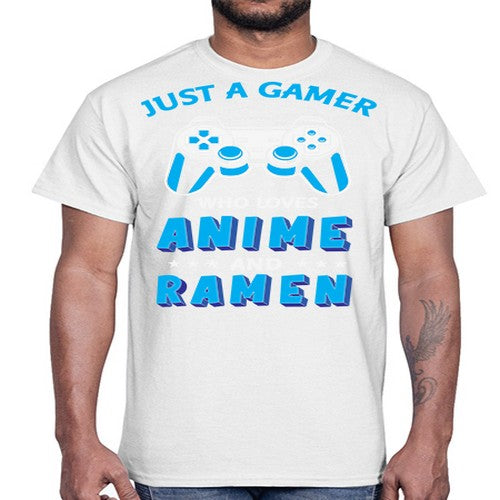 Just A Gamer Who Loves Anime and Ramen 262#- anime- Cotton Tee