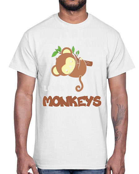 Just a Girl Who Loves 8#- monkey- Cotton Tee