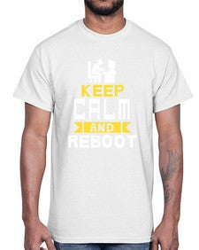 Keep Calm and reboot 27#- computer- Cotton Tee