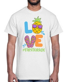 LOVE first Grade Summer Pineapple 515#- first grade- Cotton Tee