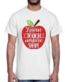 Learn Teach Inspire Shape Style 1044#- teacher- Cotton Tee