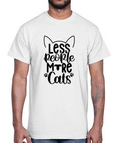 Less People More Cats Style 97#- cats- Cotton Tee