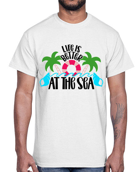 Life Is Better At The Sea Style 32#- summer- Cotton Tee