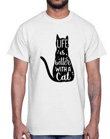 Life Is Better With A Cat Style 98#- cats- Cotton Tee