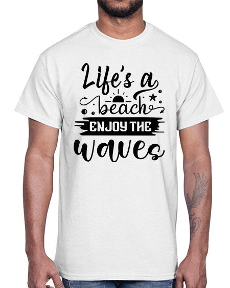 Lifes a beach enjoy the waves 01#- summer- Cotton Tee