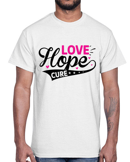 Love Hope Cure 14#- breast cancer- Cotton Tee