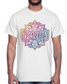 Mandala Beauty Rainbow Glitter 756#- mandala- Cotton Tee