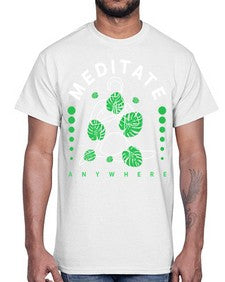 Meditate Anywhere 420#- yoga- Cotton Tee