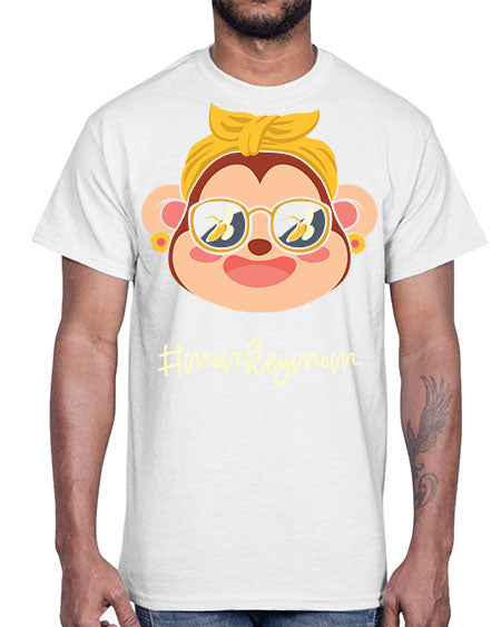 Monkey Mom Banana Glasses 16#- monkey- Cotton Tee