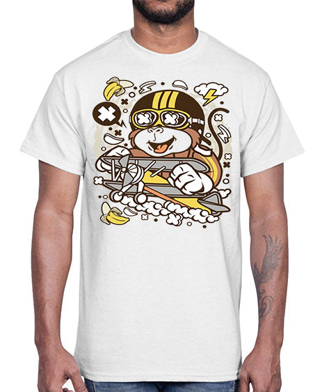 Monkey Pilot- monkey- Cotton Tee