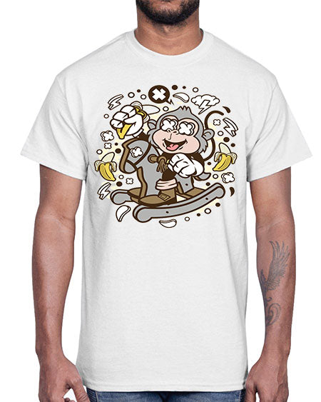 Monkey Rocking Horse- monkey- Cotton Tee