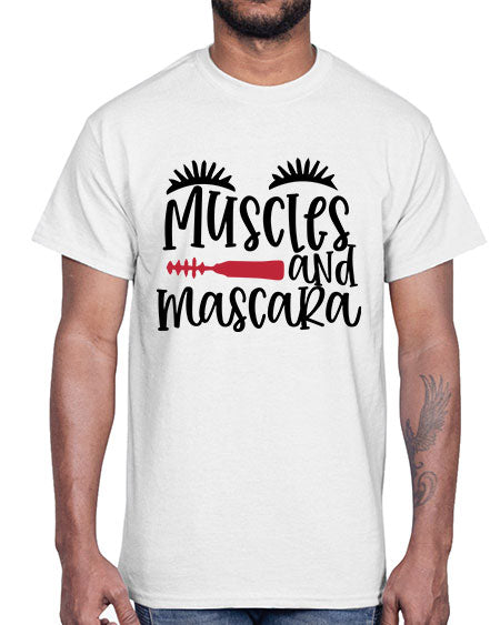 Muscles and mascara design Style 221#-makeup Cotton Tee