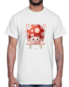 Mushroom 189#- cartoon food- Cotton Tee