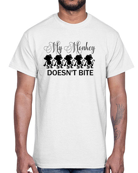 My monkey doesnt bite - monkey- Cotton Tee