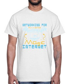 Networking for dummies your computer magic internet 22#- computer- Cotton Tee