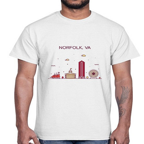 NorfolkVA 1496#- cities- Cotton Tee