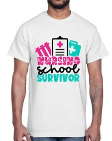 Nursing School Survivor Style Style 1278#- nurse- Cotton Tee
