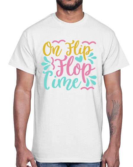 ON FLIP FLOP TIME Style 58#- summer- Cotton Tee