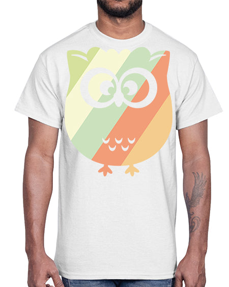 Owl Retro Style Vintage A TurtleRabbit 15#- owl- Cotton Tee