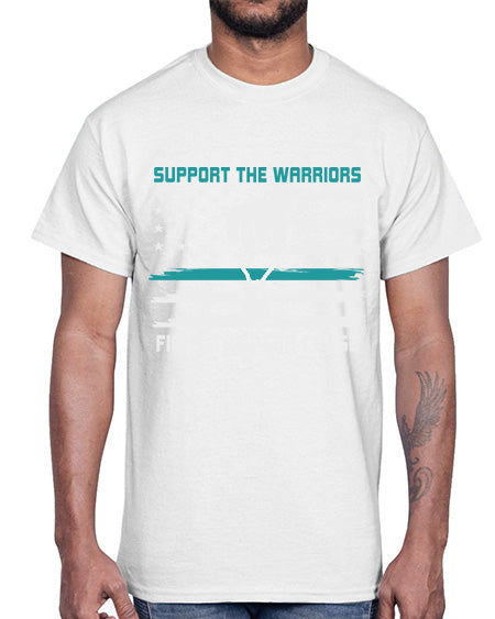 PTSD Awareness Military Teal Ribbon 11#- PTSD- Cotton Tee