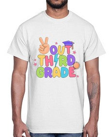 Peace Out third Grade Peace 648#- third grade- Cotton Tee