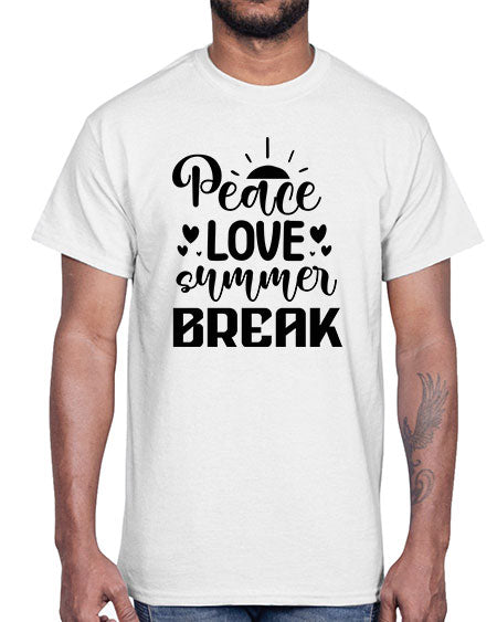 Peace love summer break 01#- summer- Cotton Tee
