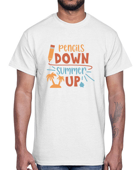 Pencils down summer up 86#- summer- Cotton Tee