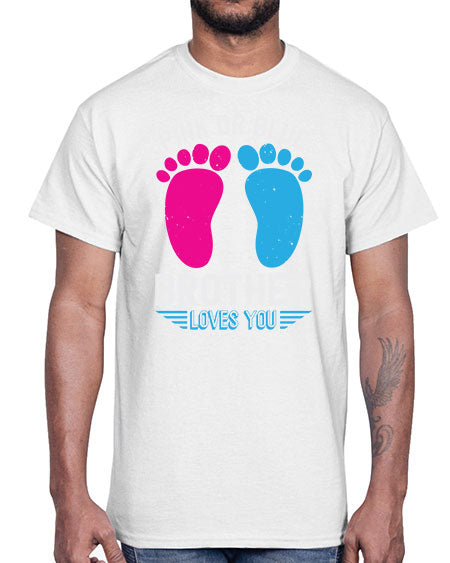 Pink or Blue brother loves you Style 185#- baby shower- Cotton Tee