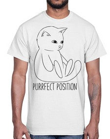 Purrfect Position- cats- Cotton Tee