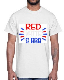 Red White BBQ 1499#- bbq- Cotton Tee