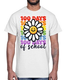 Retro Flower one hundred Days Of 752#- one hundred days- Cotton Tee