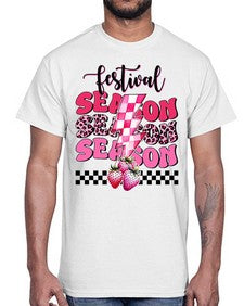 Retro Strawberry Festival Season 1505#- strawberry- Cotton Tee