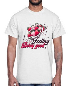 Retro Summer Doing My Berry 1506#- strawberry- Cotton Tee