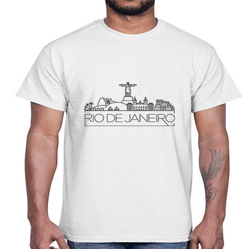 Rio De Janeiro Minimal Skyline 1733#- cities- Cotton Tee