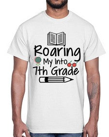 Roaring My Into seventh Grade 763#- seventh grade- Cotton Tee