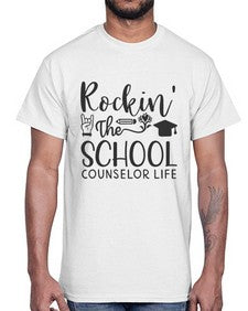 Rockin The School Counselor Life 774#- librarian- Cotton Tee
