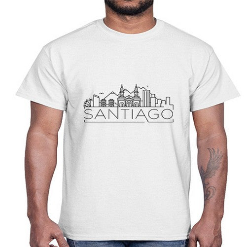 Santiago Minimal Skyline 1794#- cities- Cotton Tee
