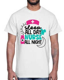 Sleep All Day Nurse All Night Style Style 1397#- nurse- Cotton Tee